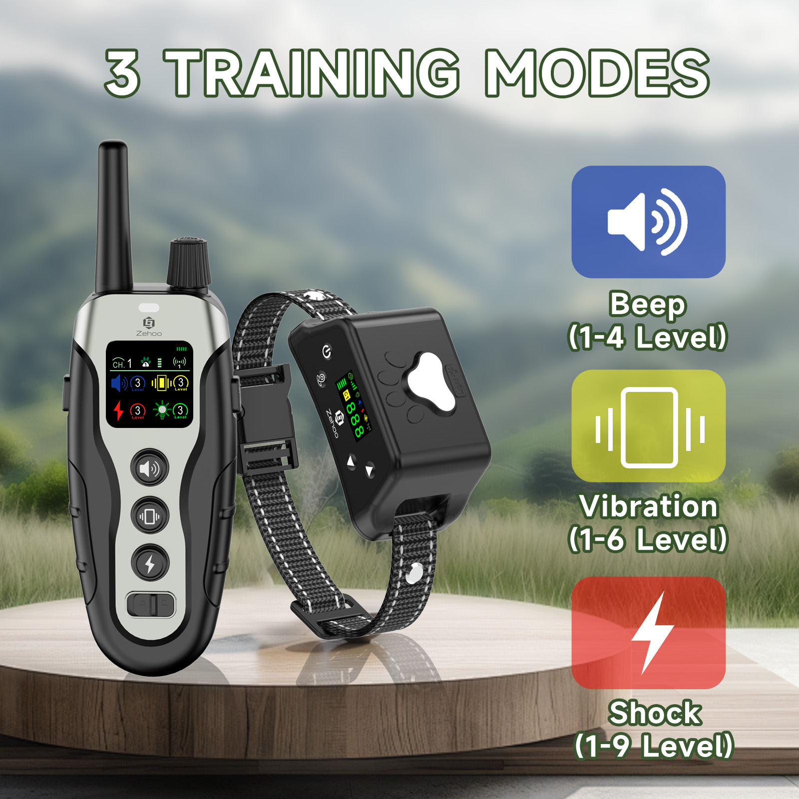 GPS Wireless Fencing and Remote Training 2-in-1( Black,2 Pack)